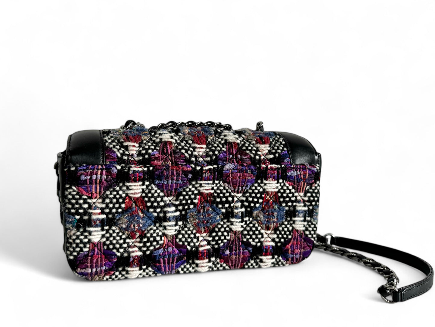 CHANEL Tweed Quilted Calfskin Coco Corset Flap