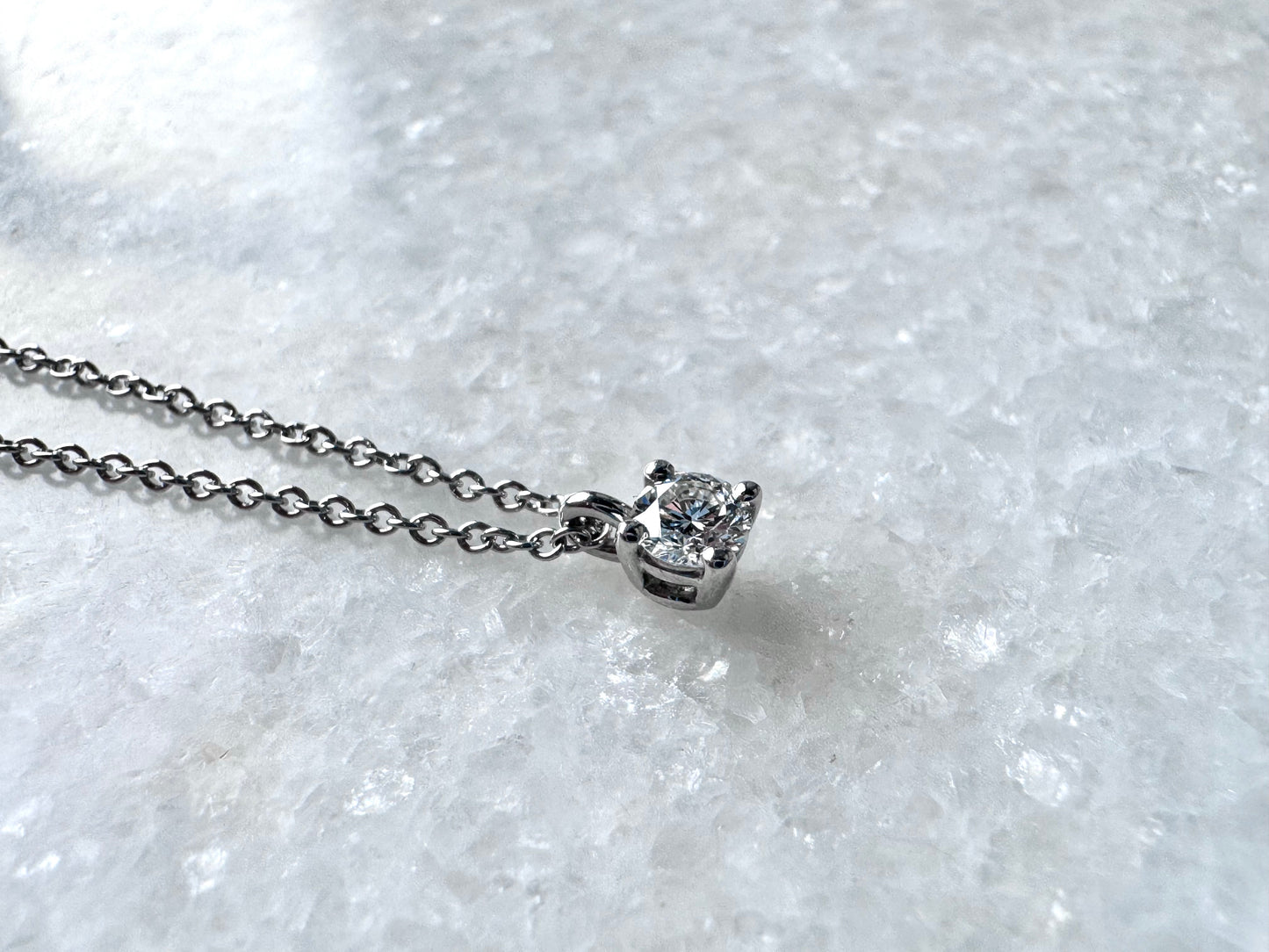 TIFFANY & CO. Platinum Diamond Solitaire Pendant Necklace
