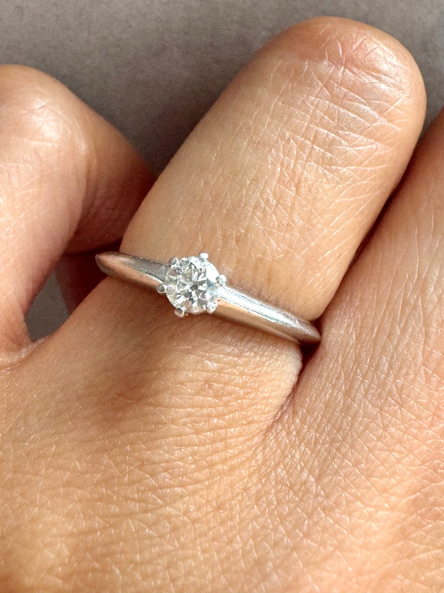 TIFFANY & CO. Solitaire Diamond Engagement Ring With Certificate