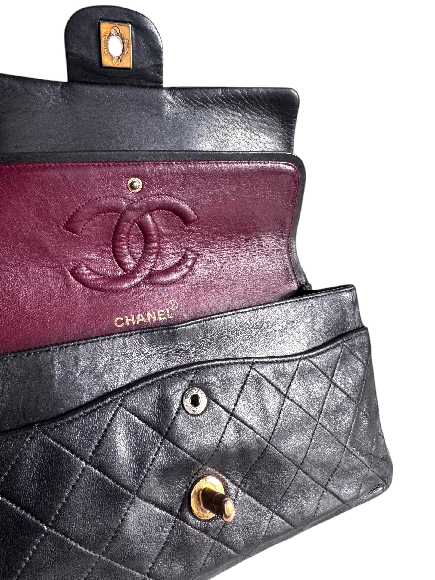 CHANEL Matelasse Double Flap Bag Black