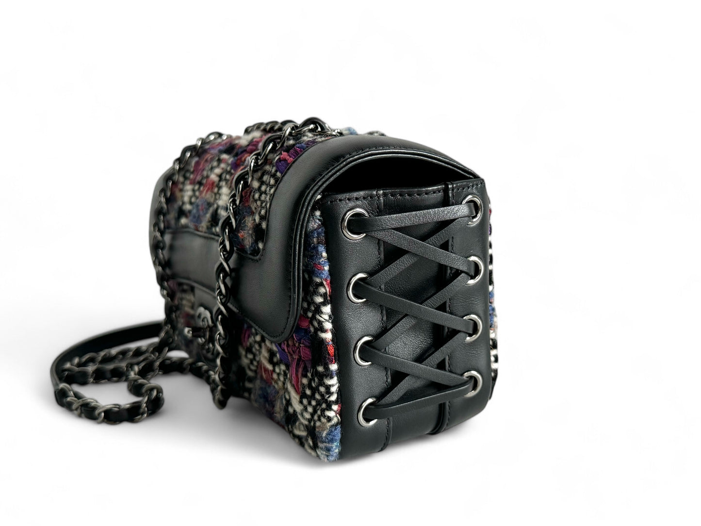 CHANEL Tweed Quilted Calfskin Coco Corset Flap