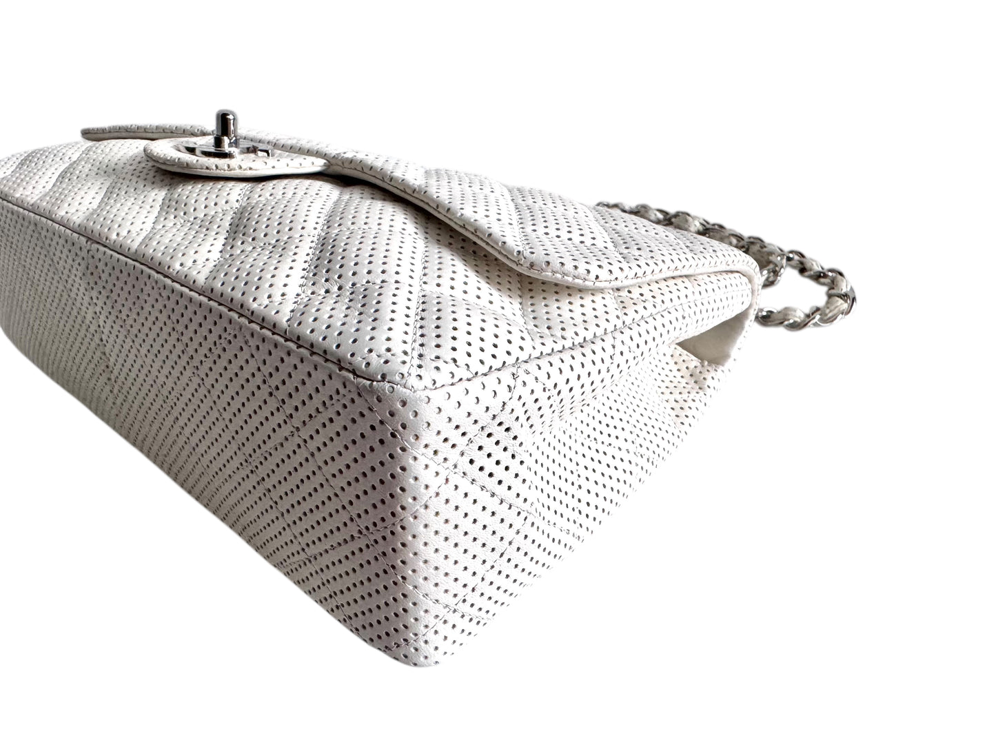 CHANEL Lambskin Perforated Jumbo Single Flap