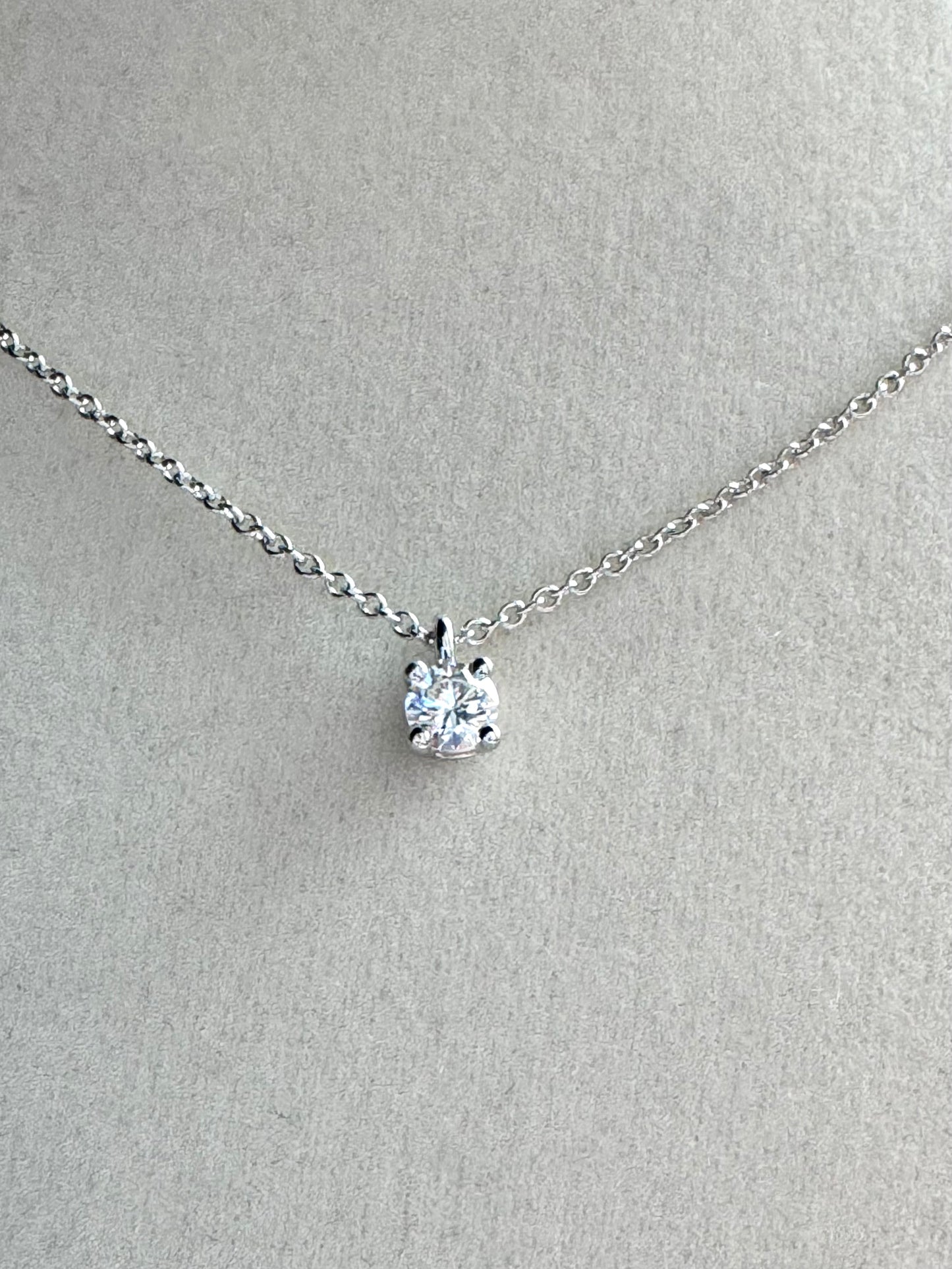 TIFFANY & CO. Platinum Diamond Solitaire Pendant Necklace