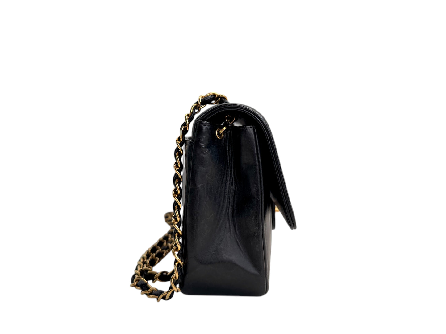 CHANEL Black Vertical Quilt Lambskin Leather Classic Medium Single Flap Bag