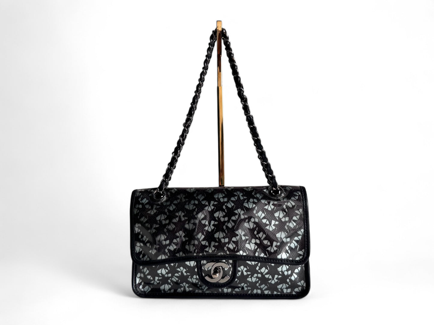CHANEL Metallic Lambskin PVC Star Medium Single Flap Bag