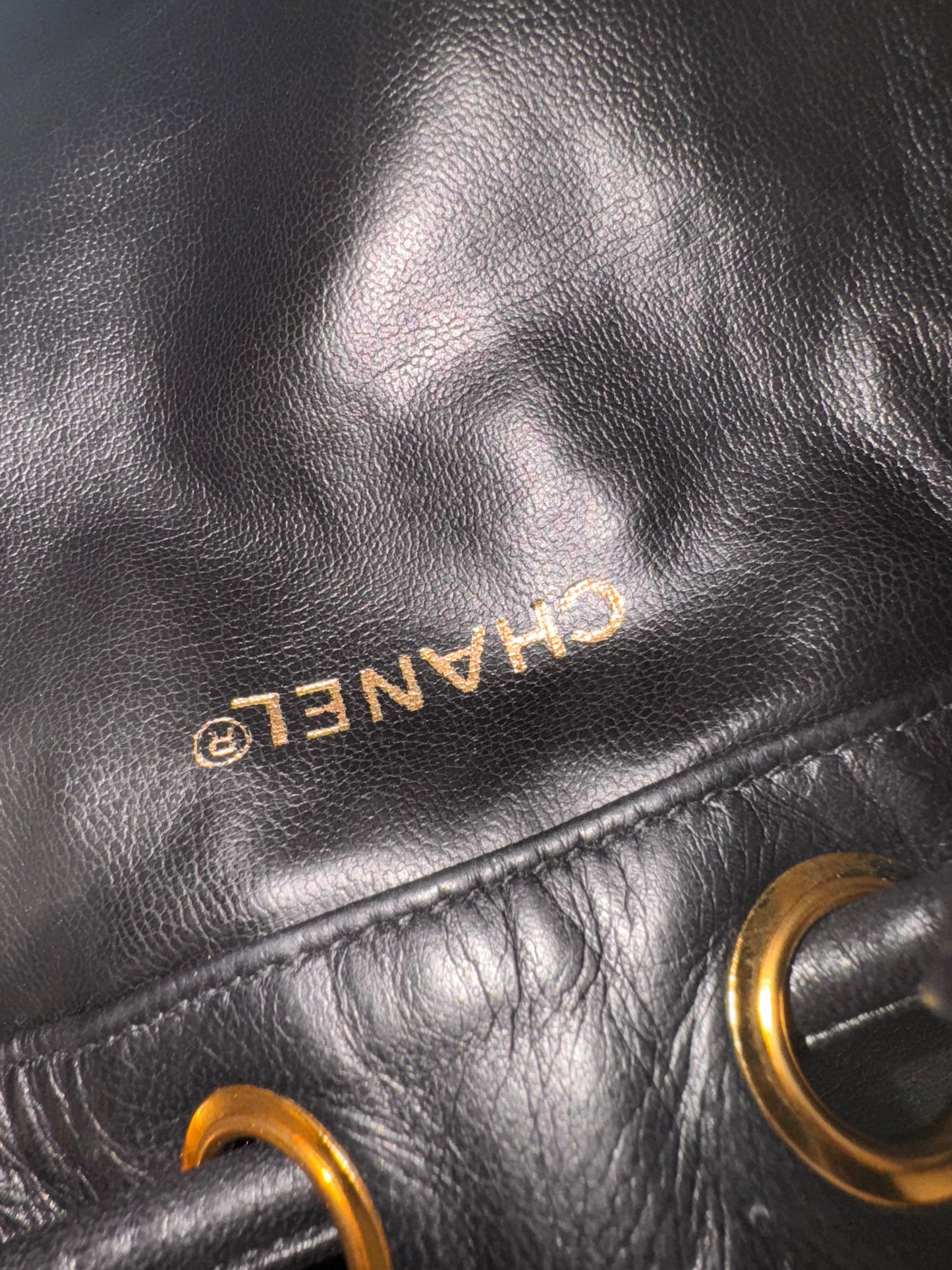 CHANEL Lambskin CC Drawstring Bag