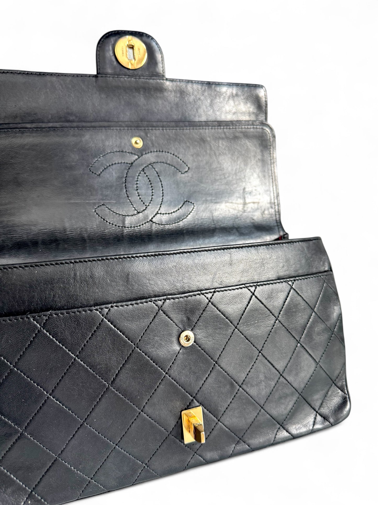 CHANEL Matelasse Lambskin Double Flap Bag