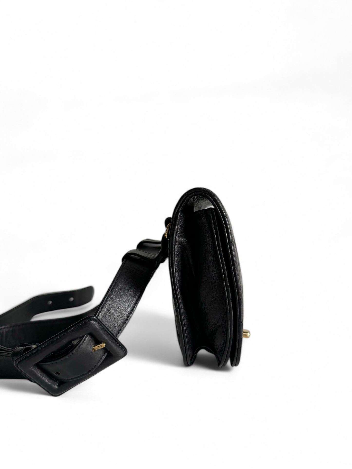 CHANEL Lambskin Quilted Flap Waist Belt Bag