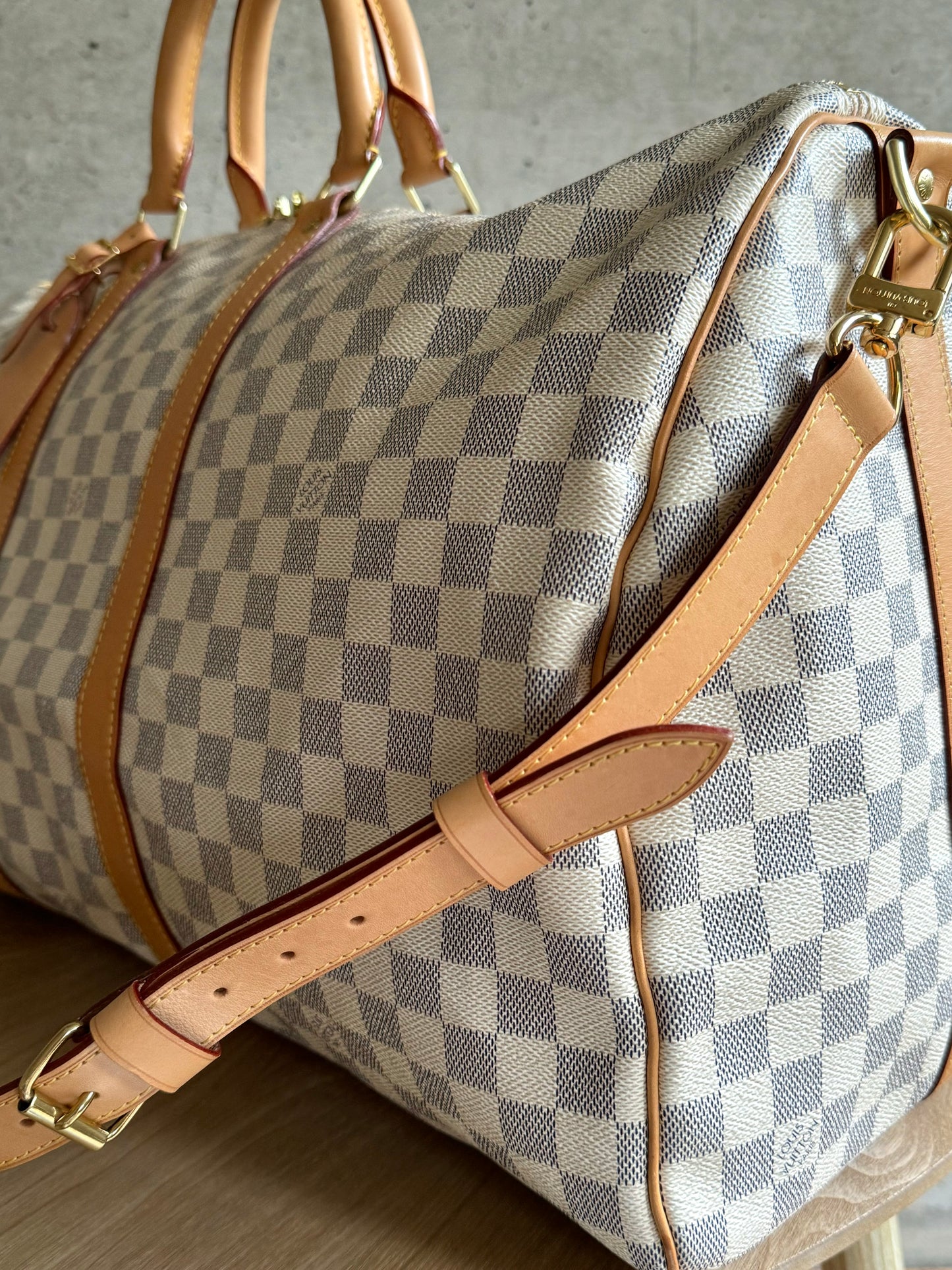 LOUIS VUITTON Damier Azur Keepall Bandouliere 55
