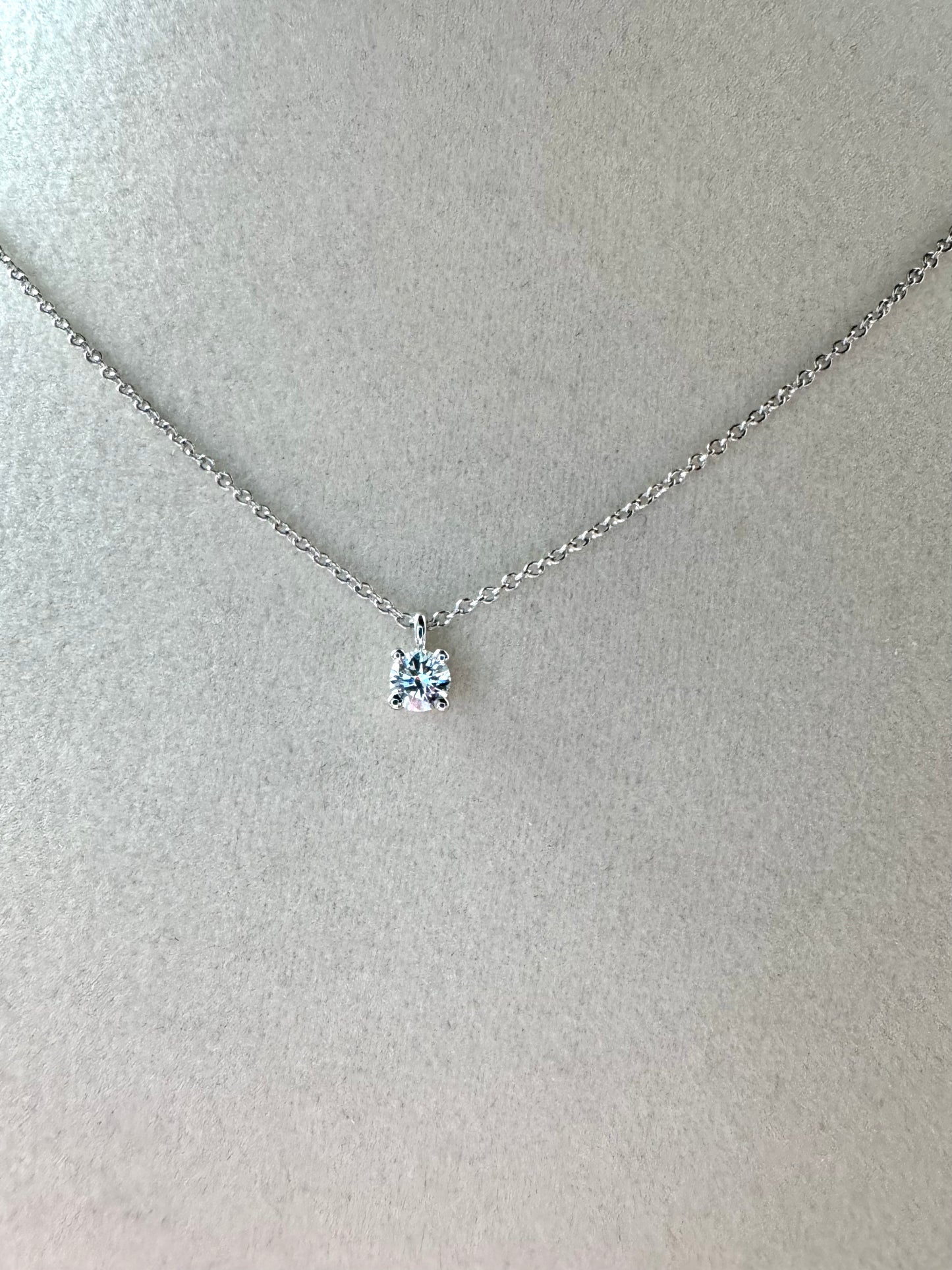 TIFFANY & CO. Platinum Diamond Solitaire Pendant Necklace