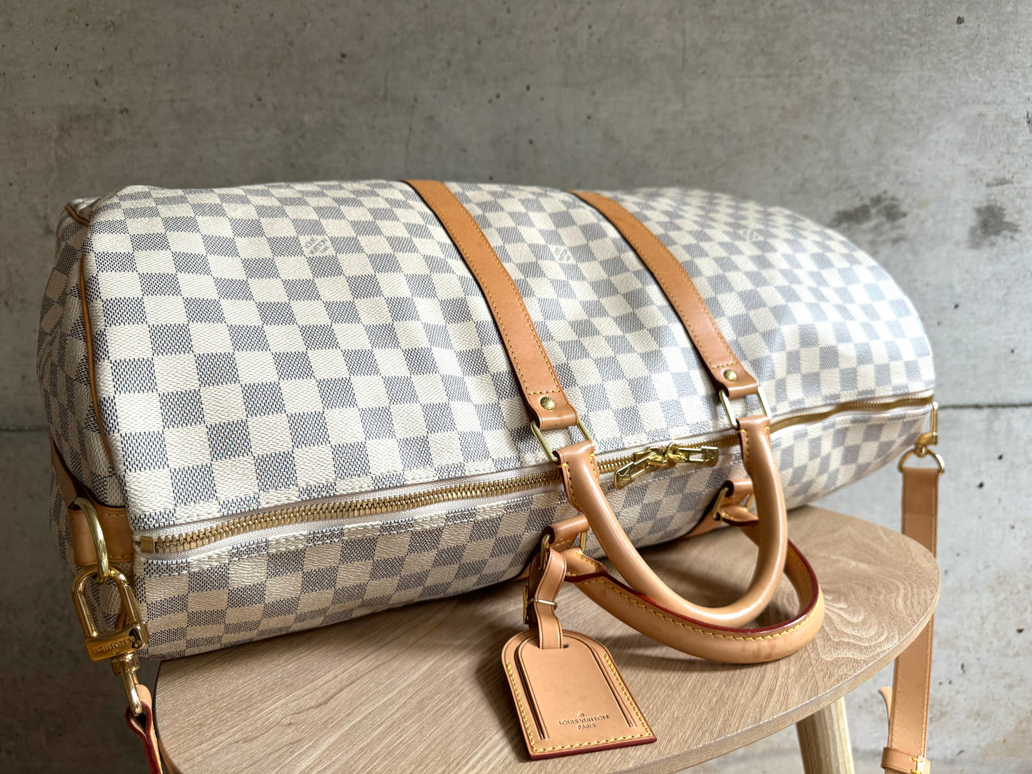 LOUIS VUITTON Damier Azur Keepall Bandouliere 55