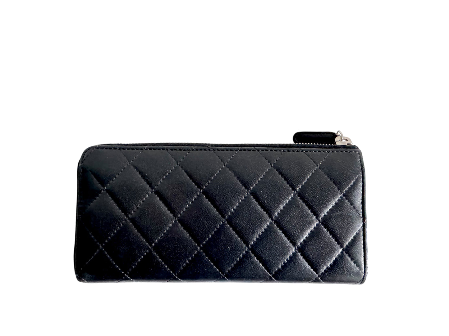 CHANEL Lambskin Quilted Large Gusset Zip Around Wallet