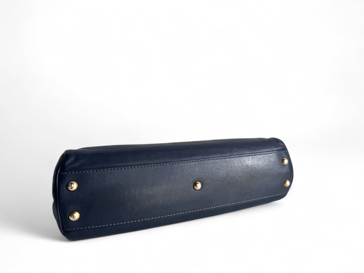 FENDI Calfskin Denim Zucca Peekaboo Iconic Satchel