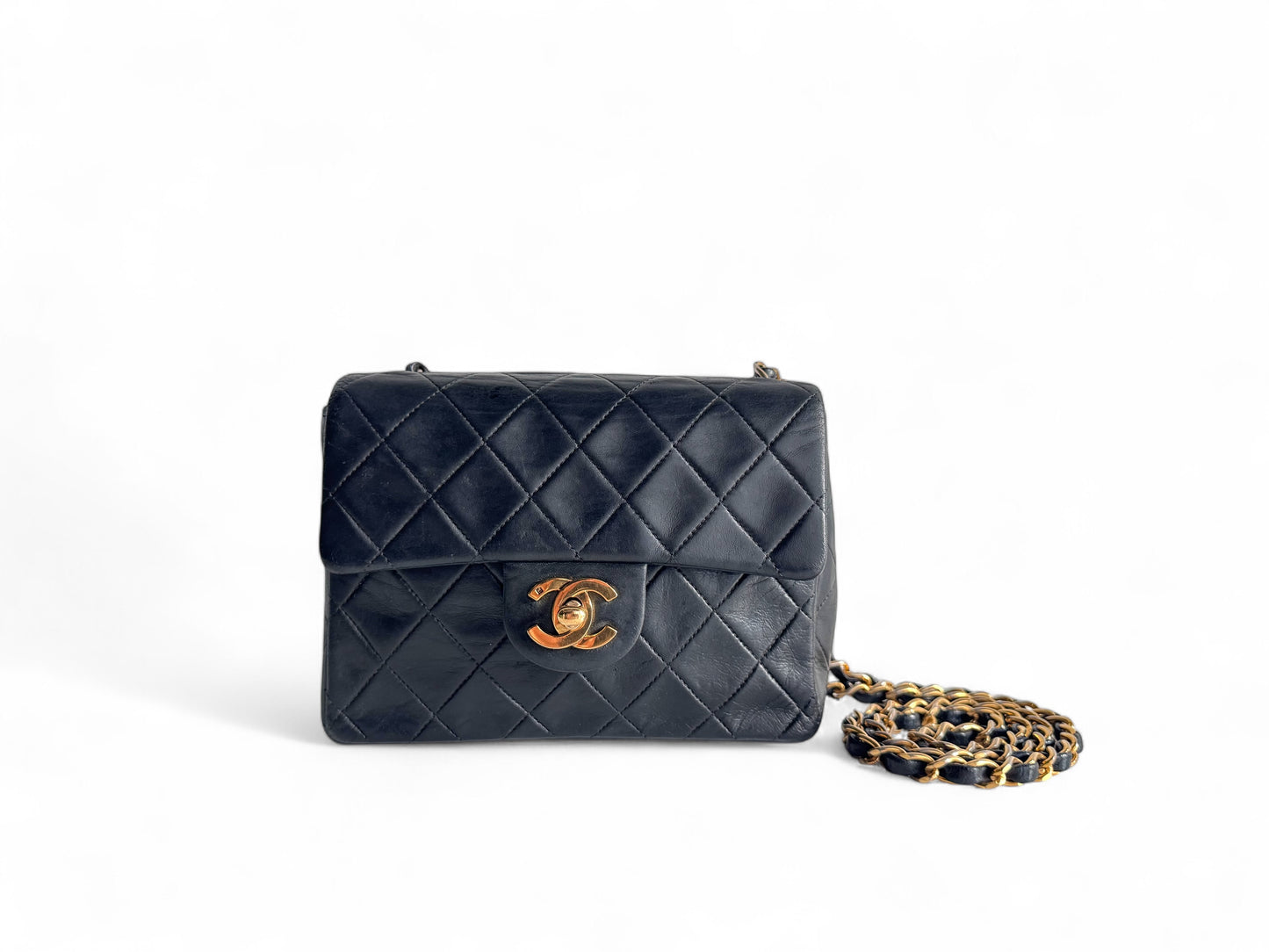 CHANEL Lambskin Mini Square Classic Single Flap Bag