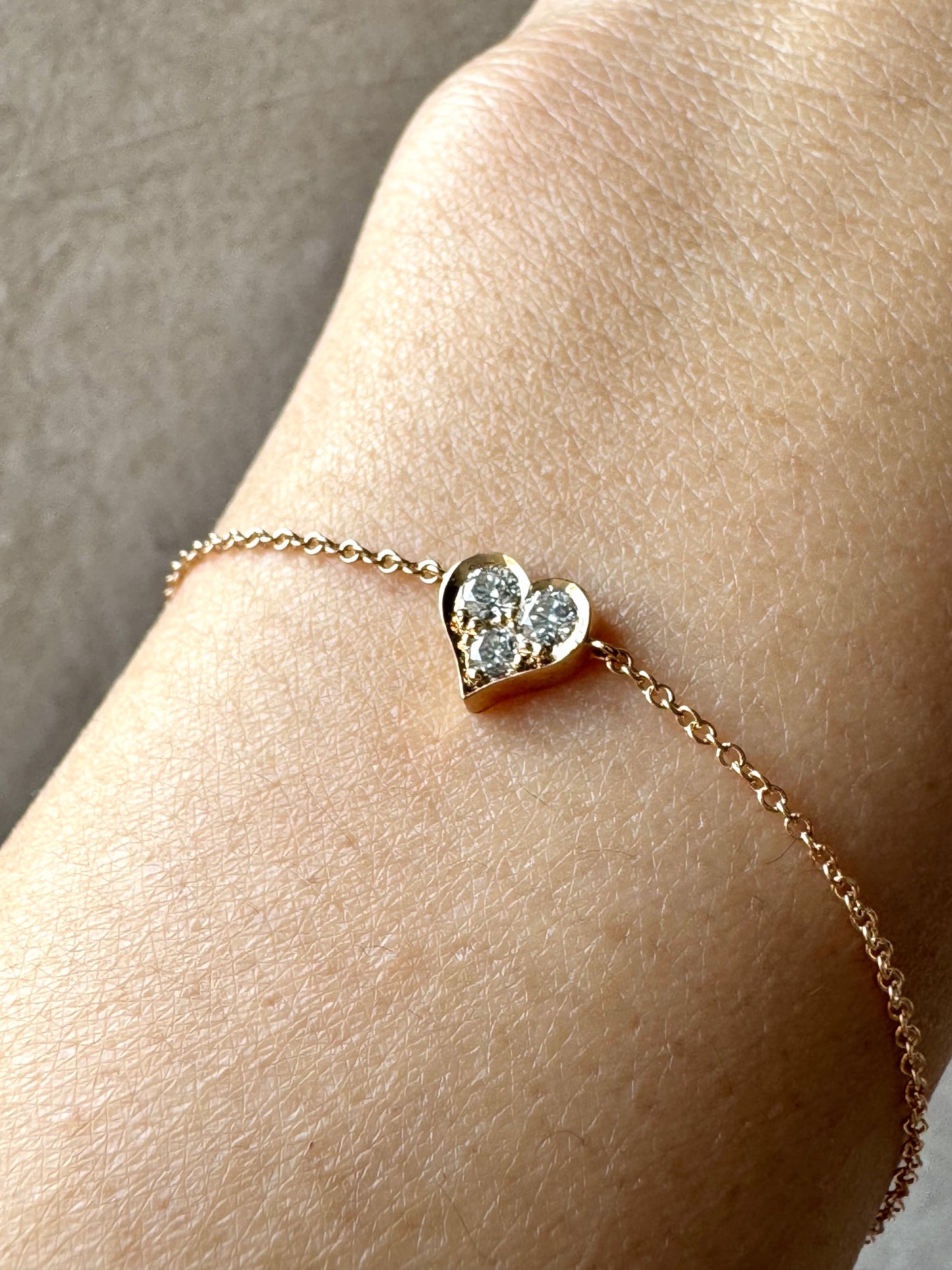 Tiffany & Co. 3 Stone Diamond Heart Bracelet in Rosegold