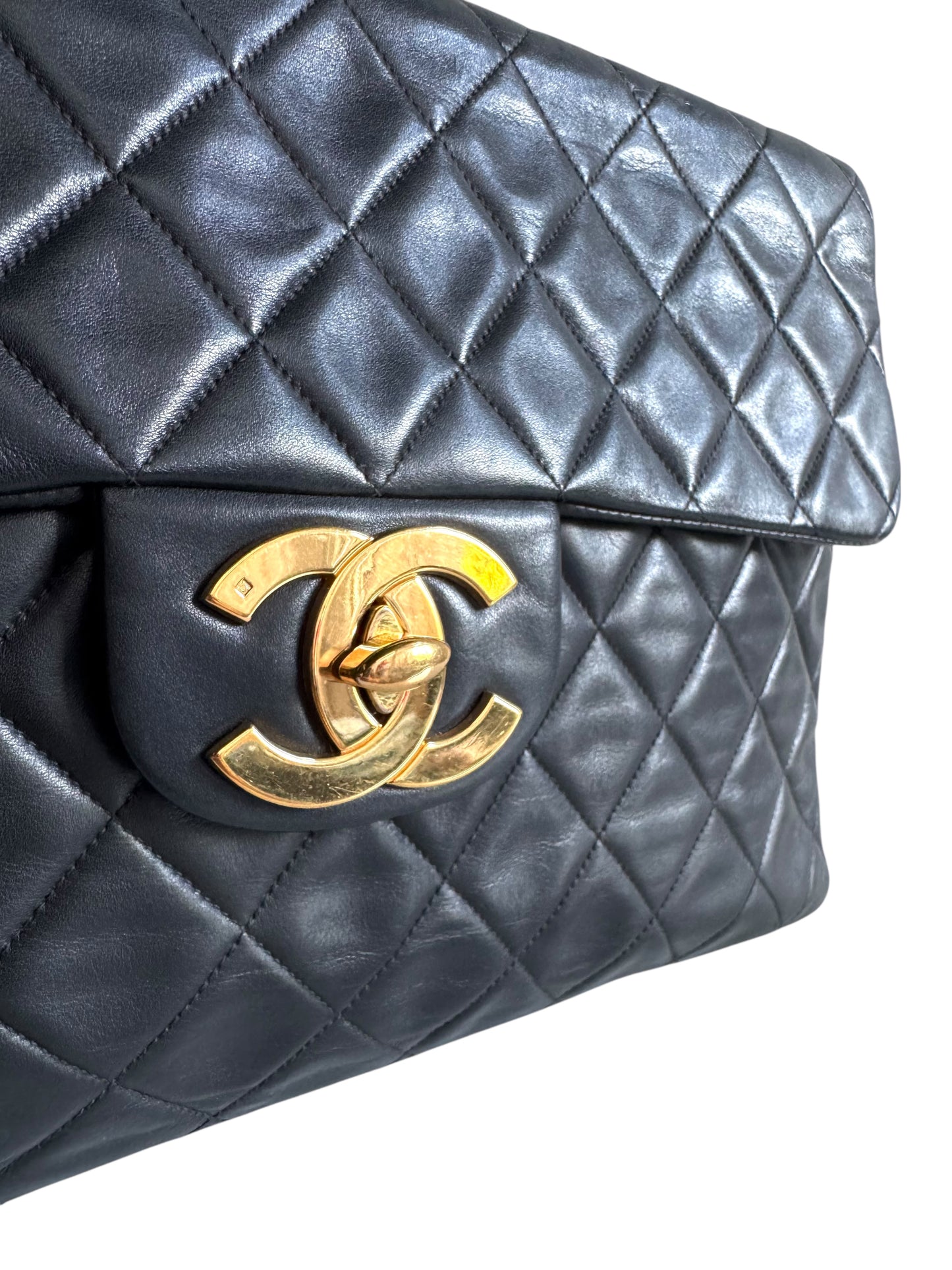 CHANEL Lambskin Quilted XL Jumbo Single Flap Bag