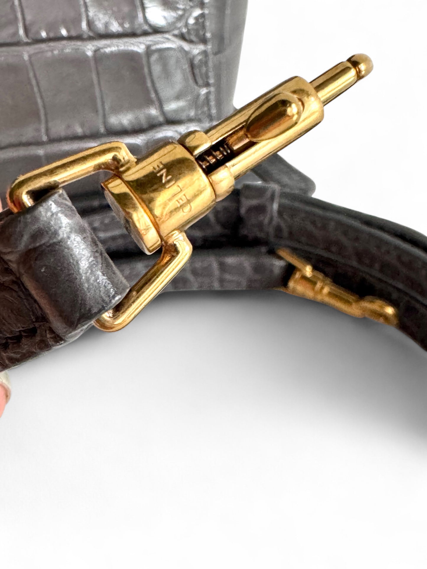 CELINE Calfskin Crocodile Embossed Nano Belt Bag