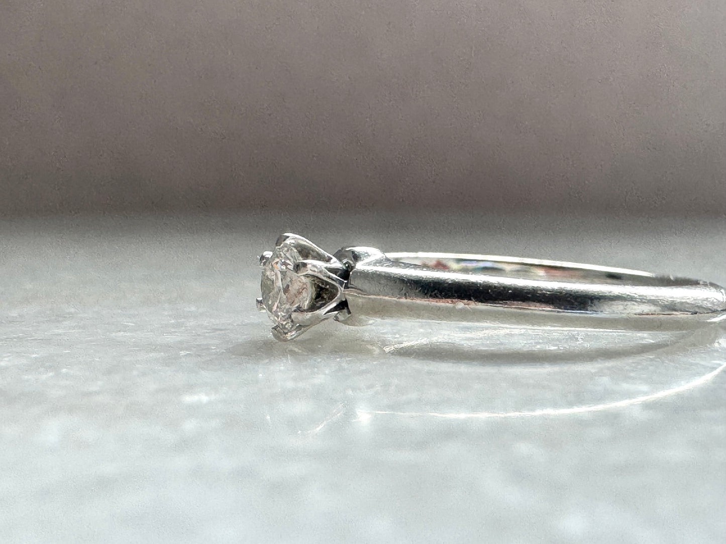 TIFFANY & CO. Solitaire Diamond Engagement Ring With Certificate