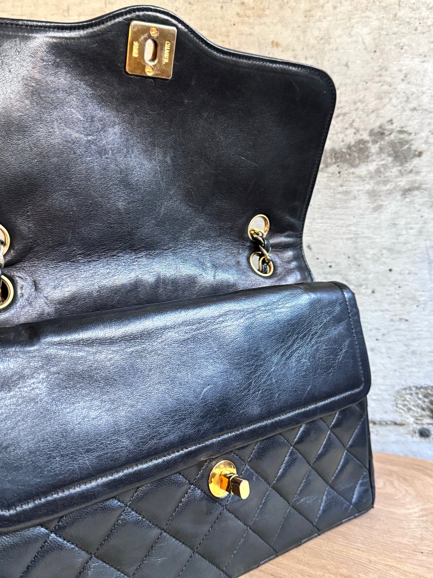 CHANEL Lambskin Quilted Medium Double Flap Bag