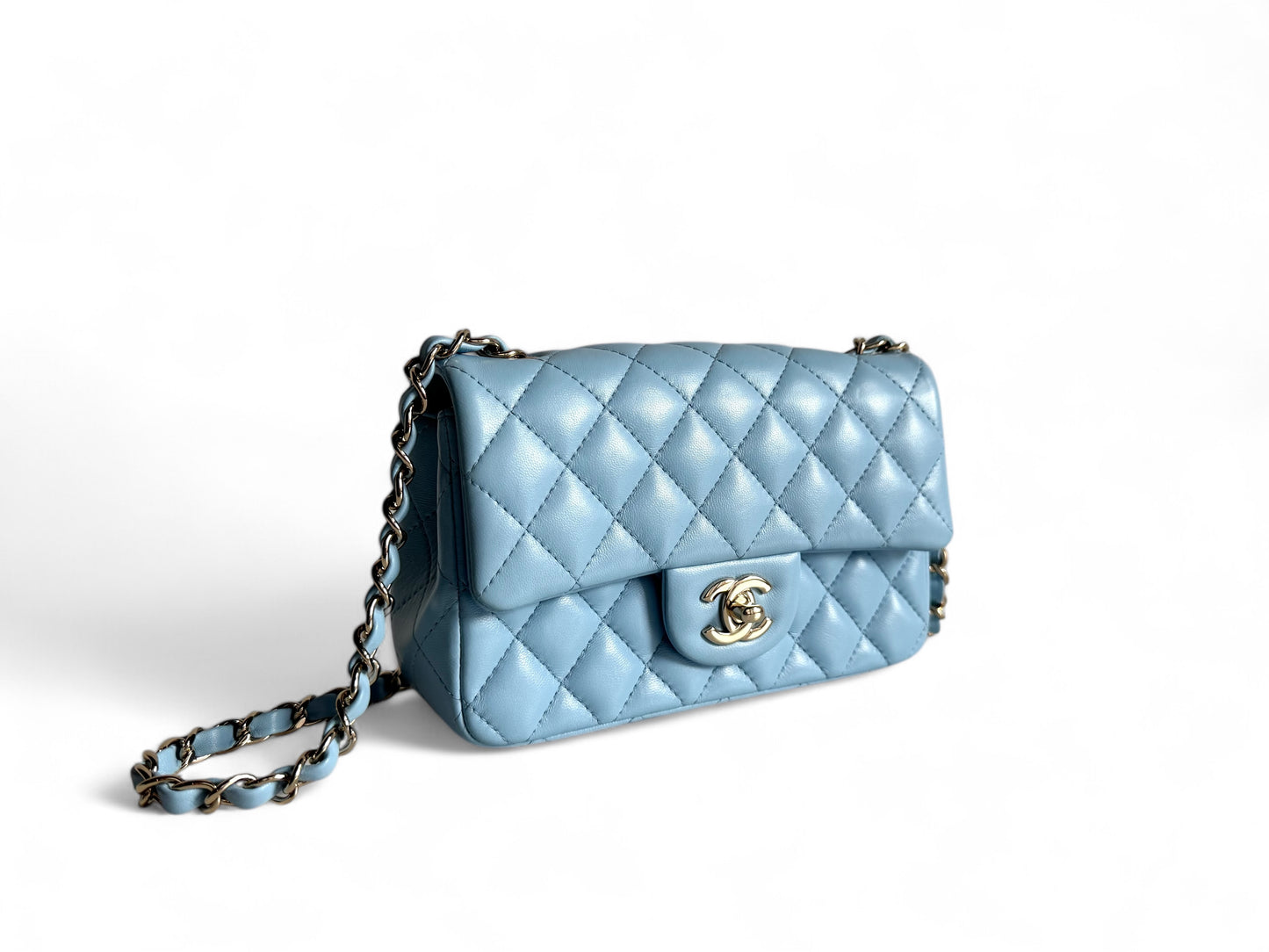 CHANEL Lambskin Quilted Mini Rectangular Flap