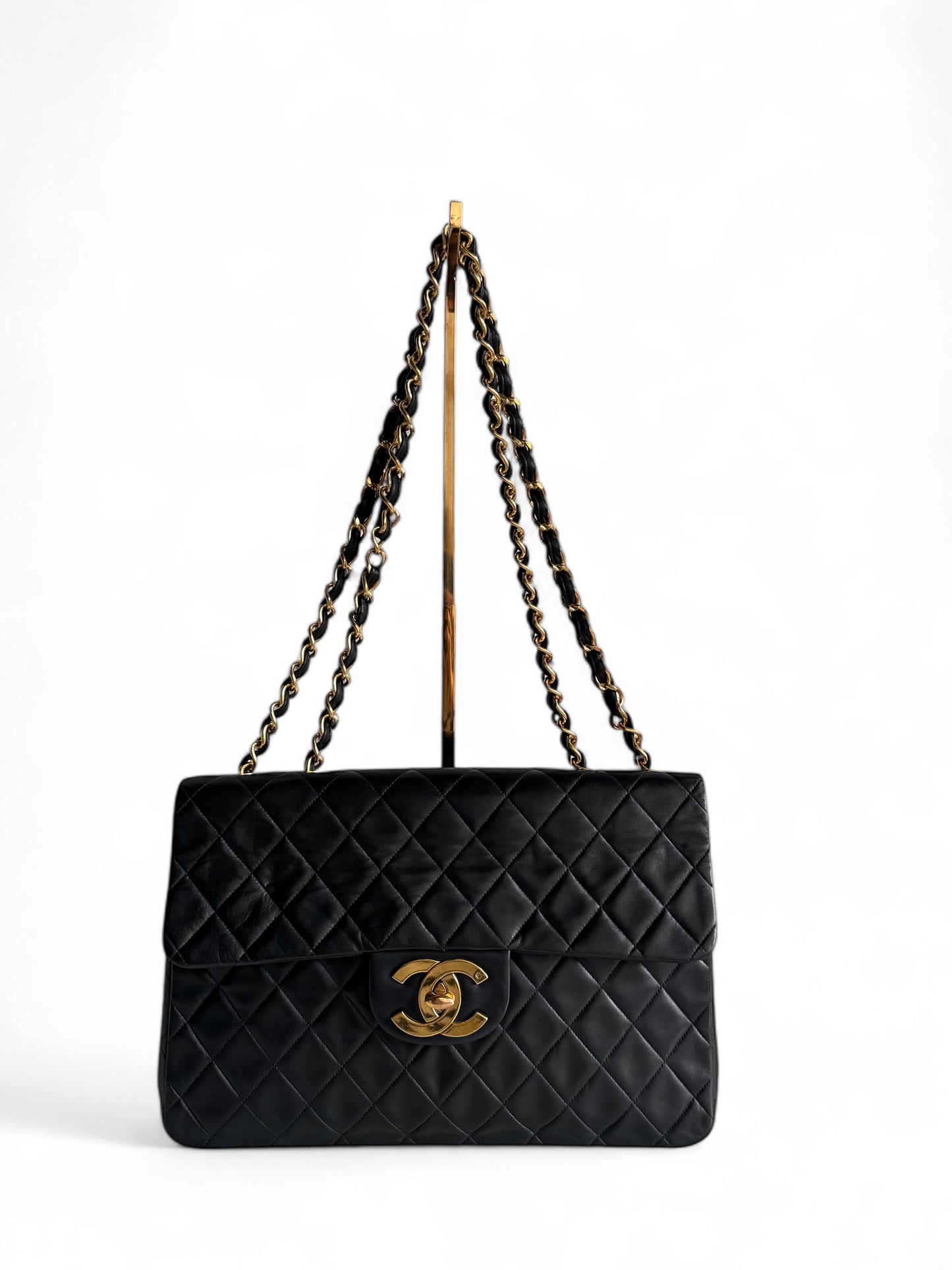 CHANEL Lambskin Quilted XL Jumbo Single Flap Bag