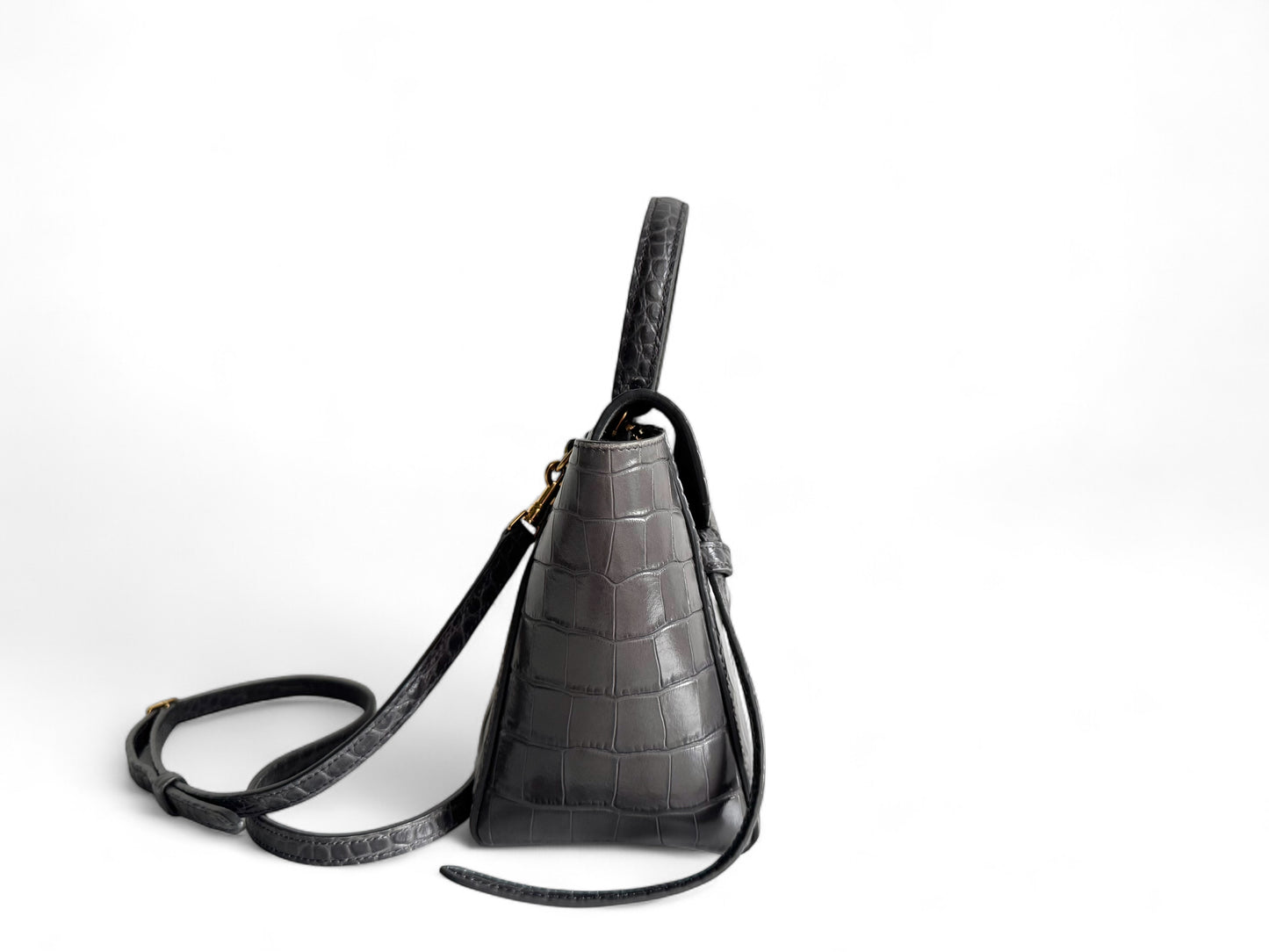 CELINE Calfskin Crocodile Embossed Nano Belt Bag