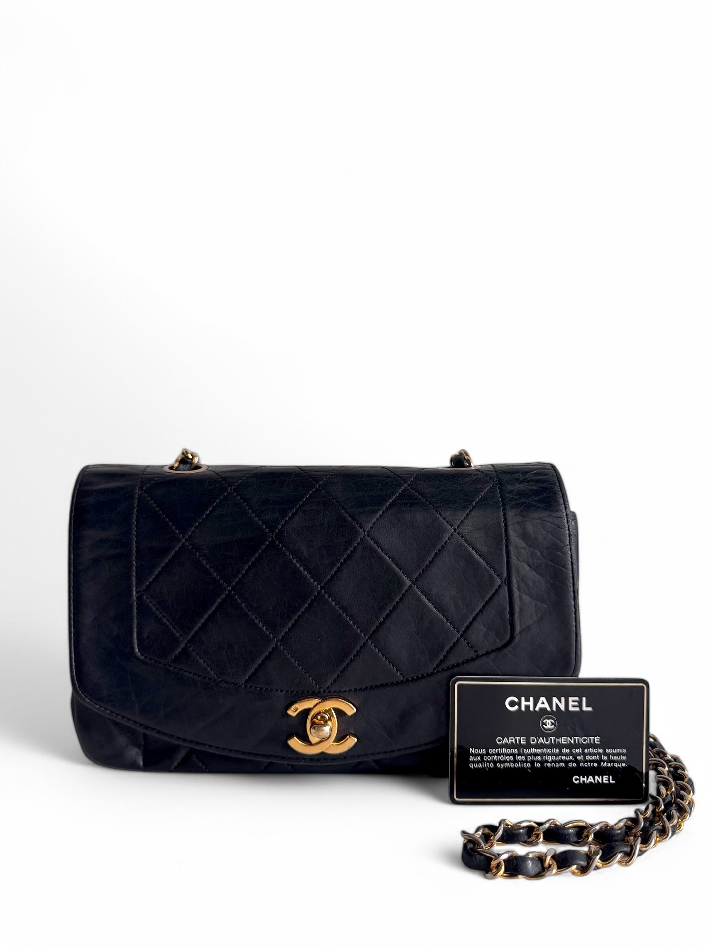 CHANEL Lambskin Diana Small Single Flap