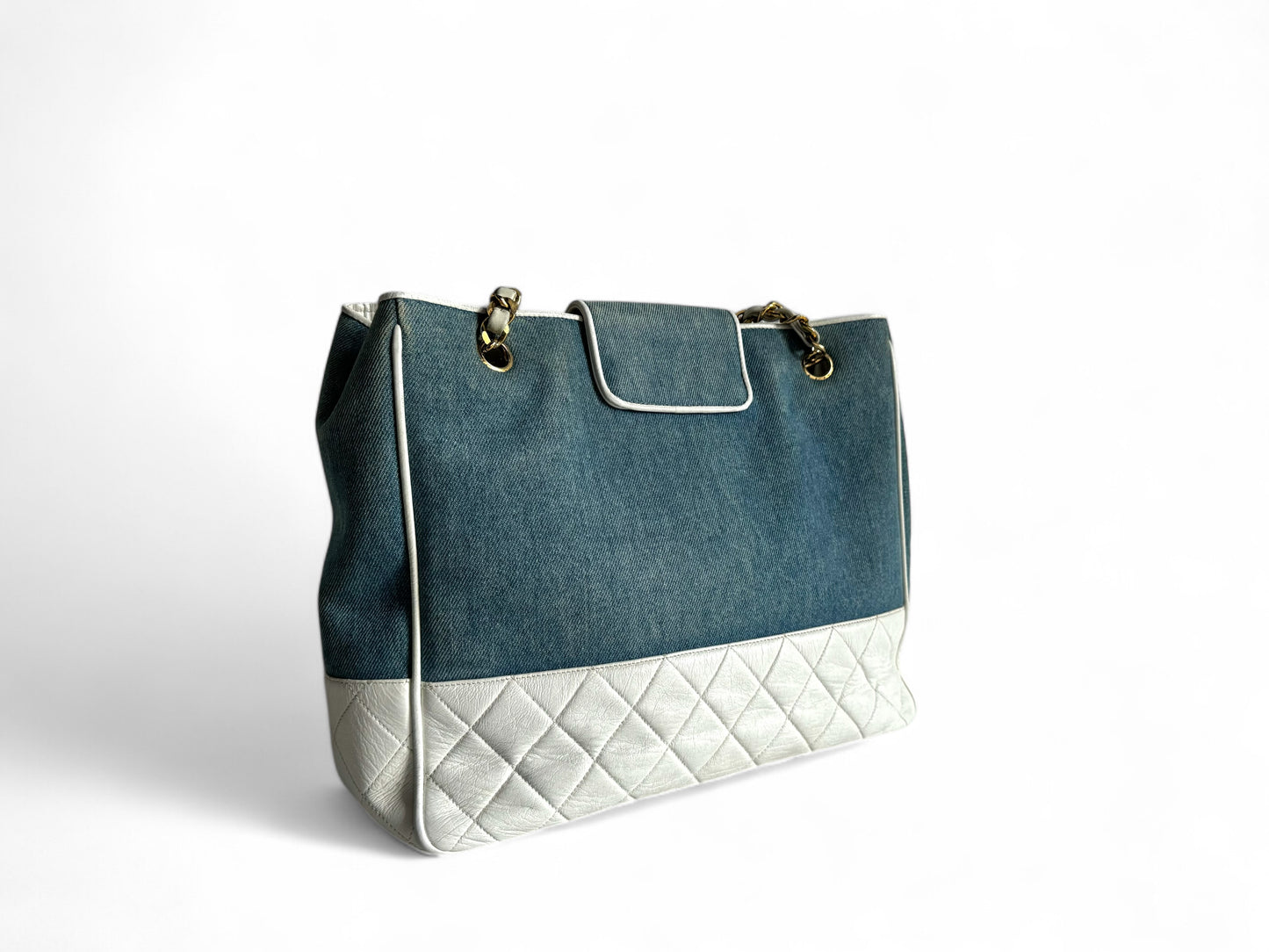 CHANEL Denim Lambskin Tote