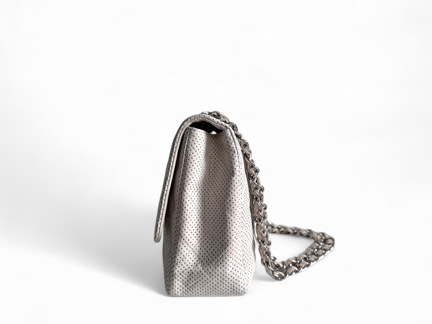 CHANEL Lambskin Perforated Jumbo Single Flap