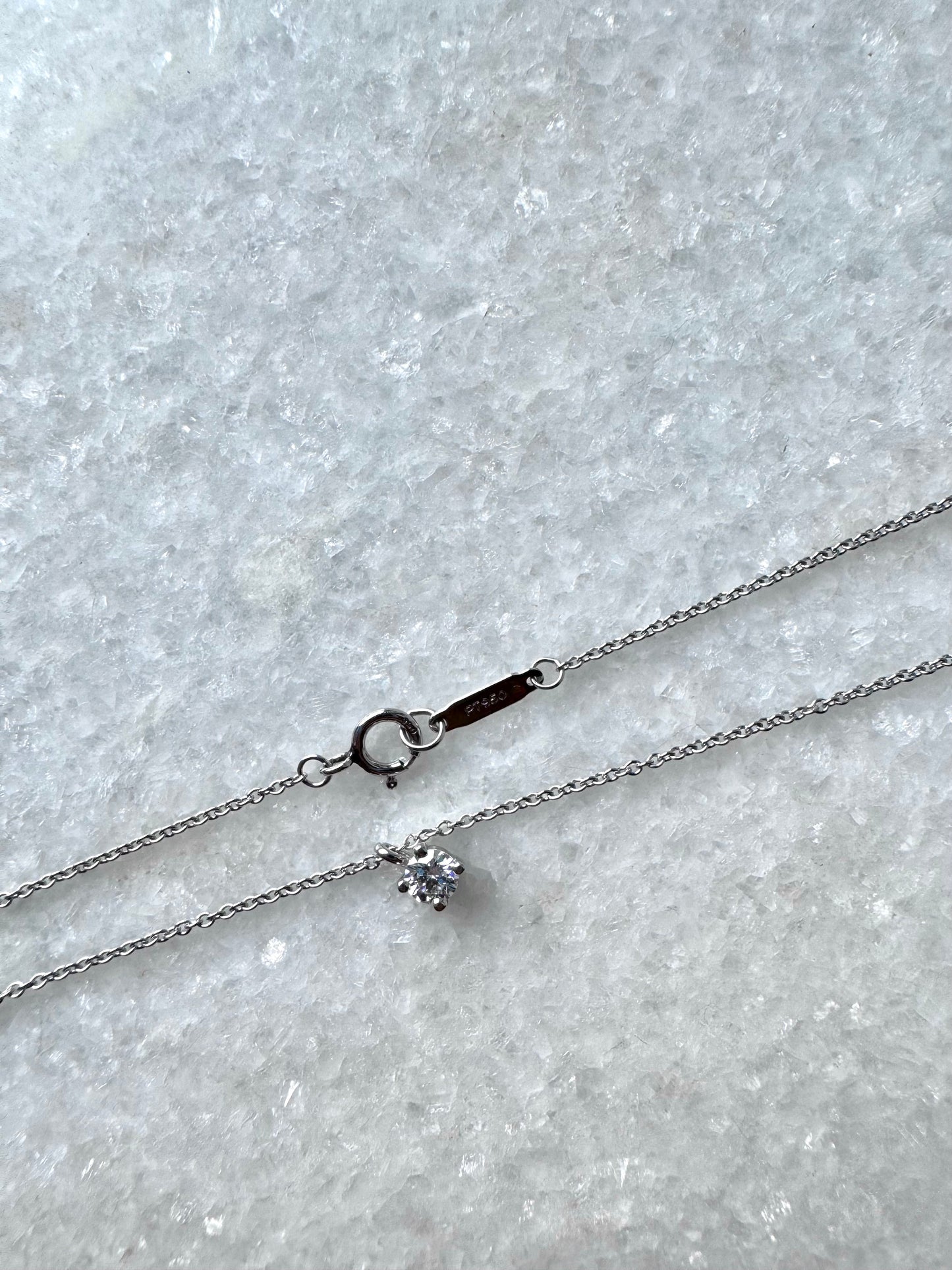 TIFFANY & CO. Platinum Diamond Solitaire Pendant Necklace