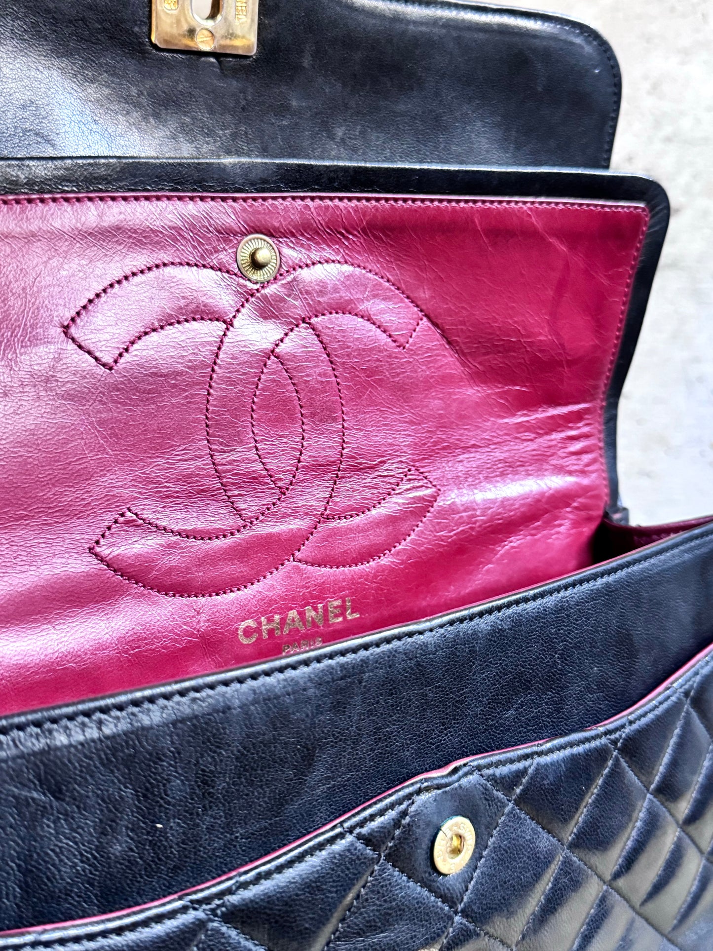 CHANEL Lambskin Quilted Medium Double Flap Bag