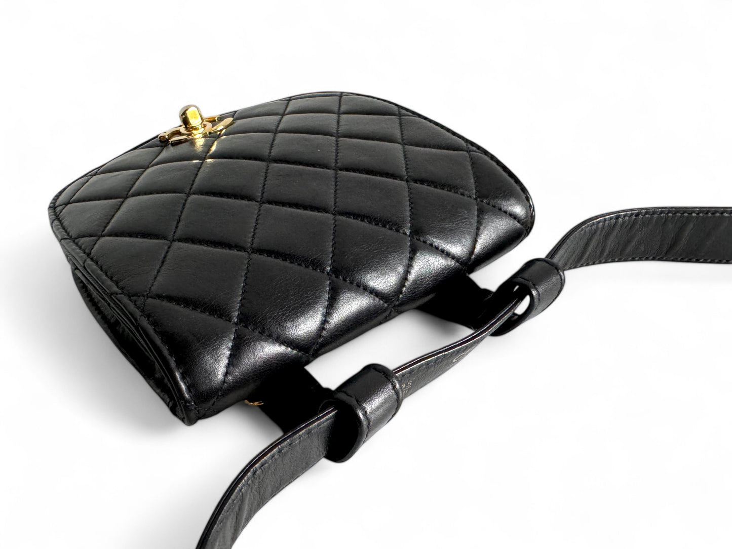 CHANEL Lambskin Quilted Flap Waist Belt Bag