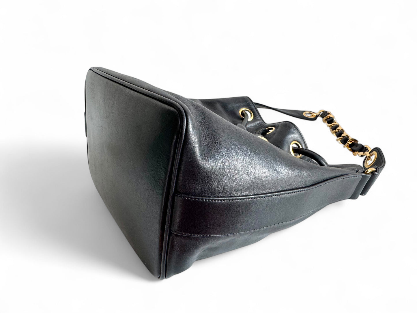CHANEL Lambskin CC Drawstring Bag