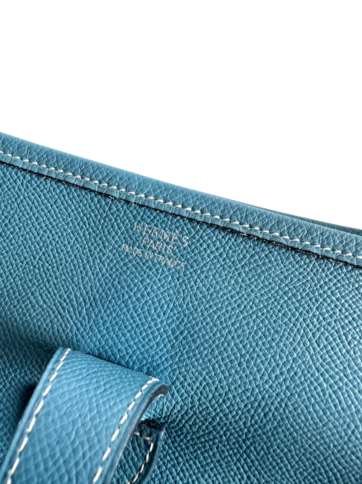 HERMES Courchevel Evelyne GM Blue Jean