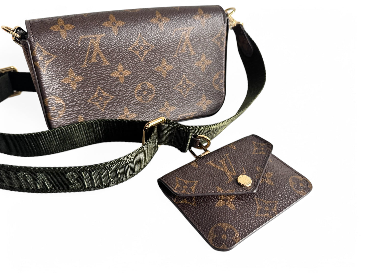 LOUIS VUITTON Monogram Felicie Strap & Go Kaki