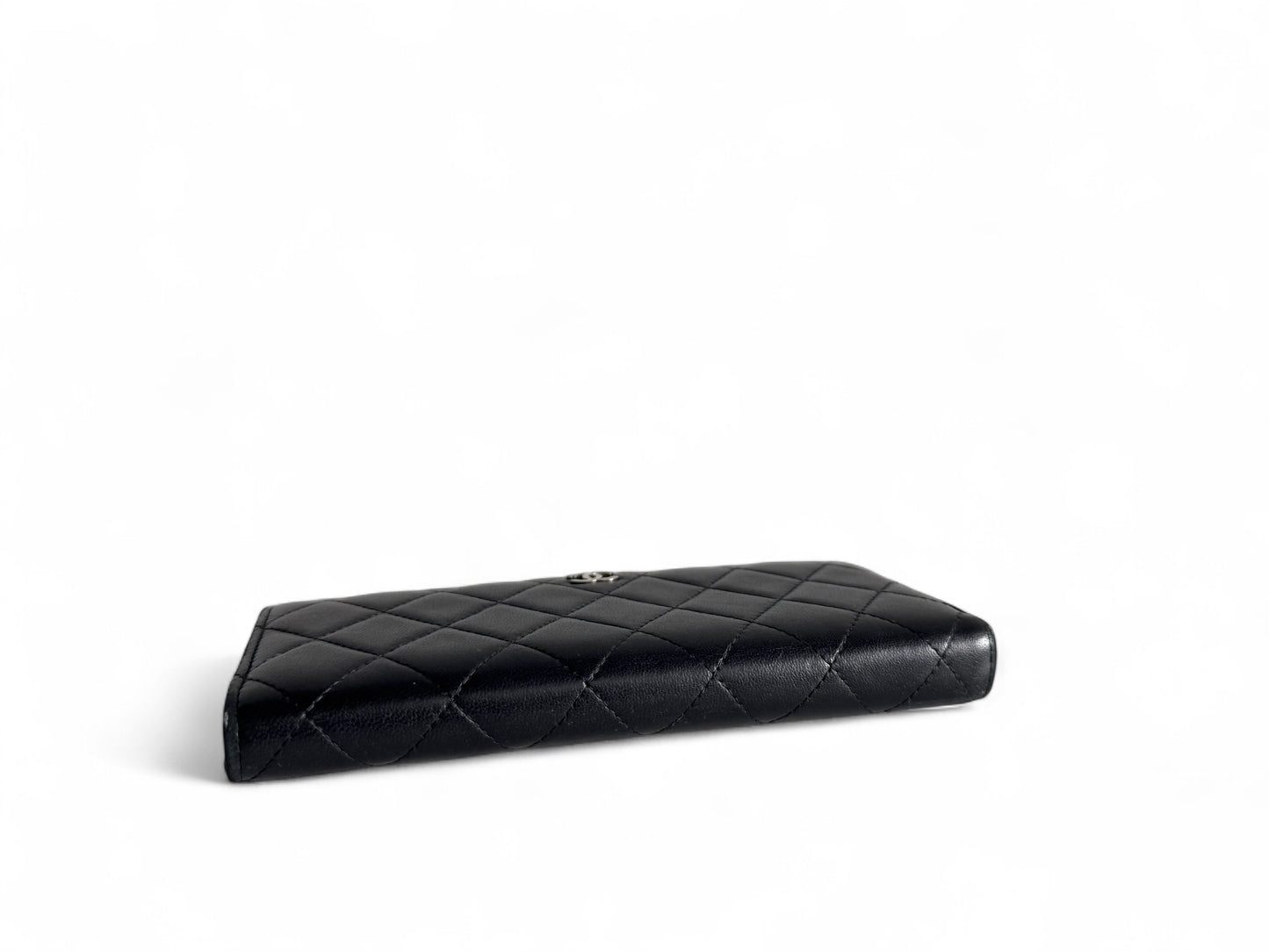CHANEL Lambskin Quilted Large Gusset Zip Around Wallet