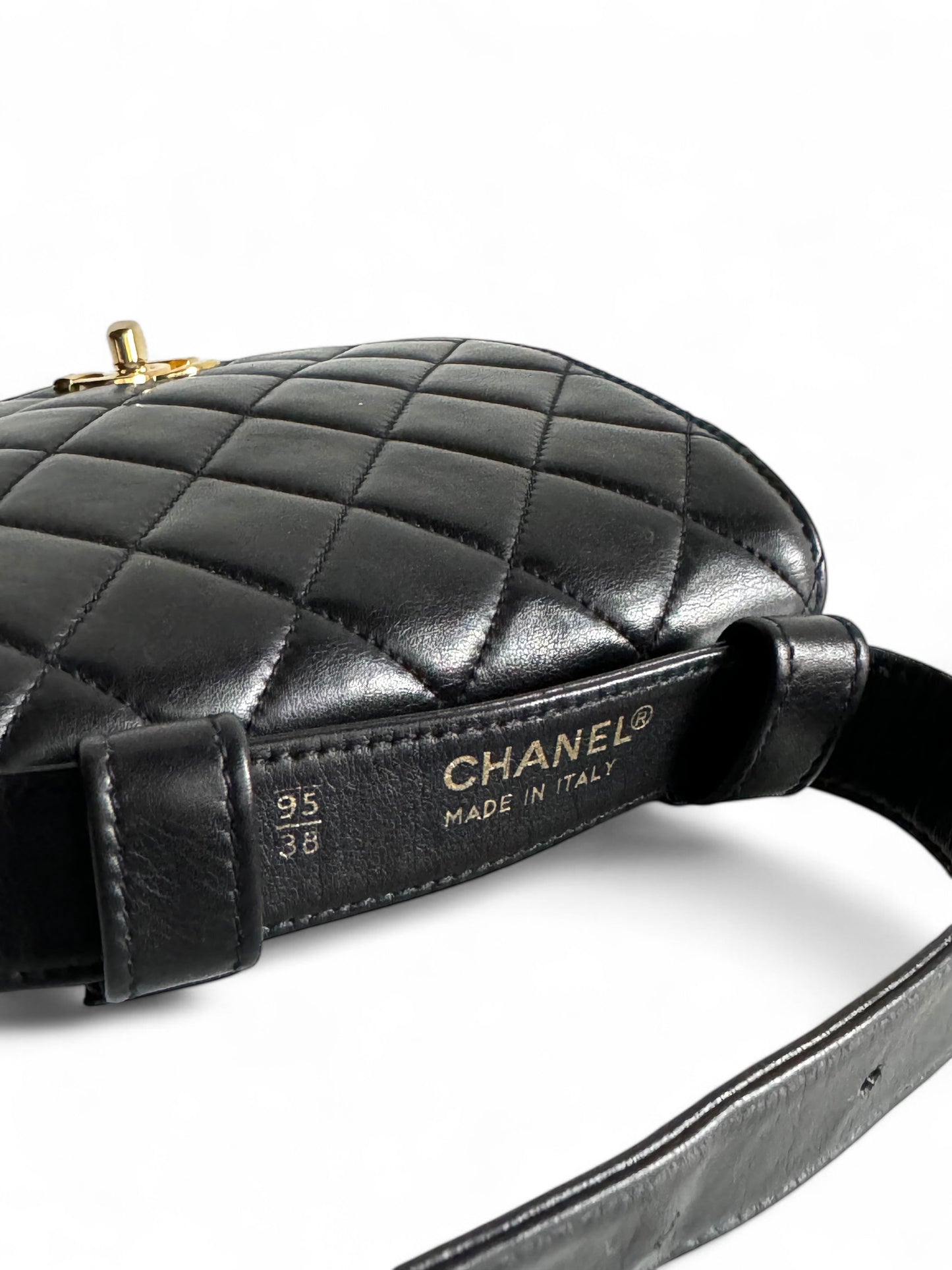 CHANEL Lambskin Quilted Flap Waist Belt Bag