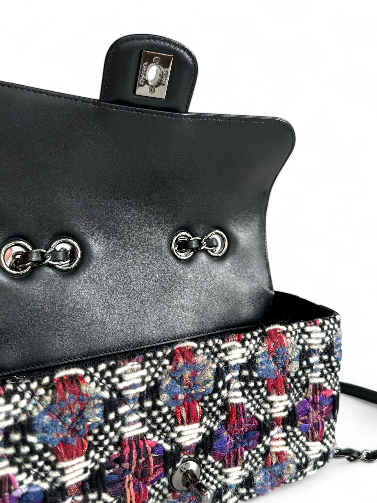 CHANEL Tweed Quilted Calfskin Coco Corset Flap