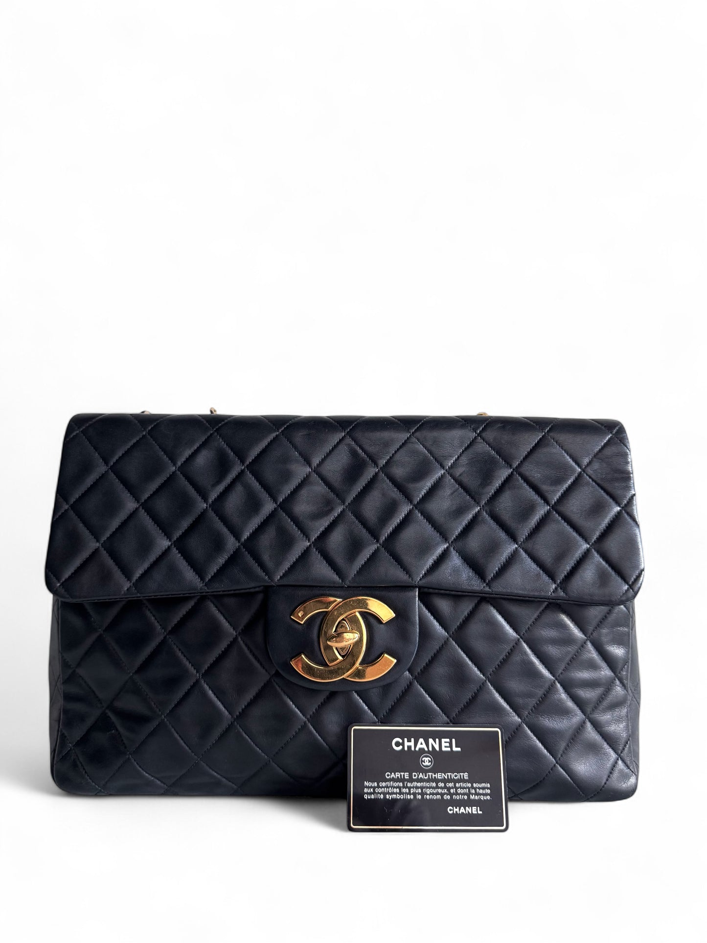 CHANEL Lambskin Quilted XL Jumbo Single Flap Bag