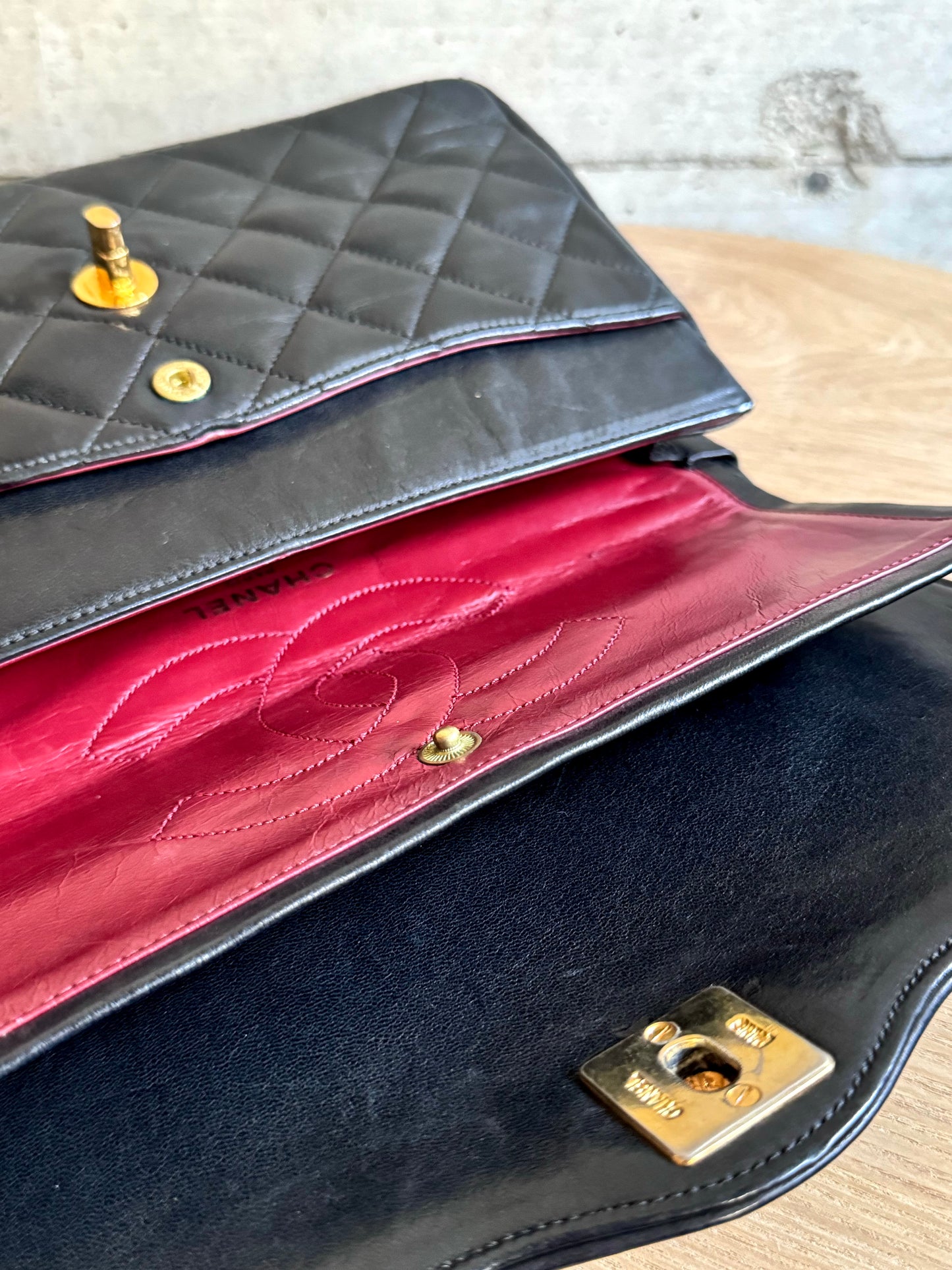 CHANEL Lambskin Quilted Medium Double Flap Bag