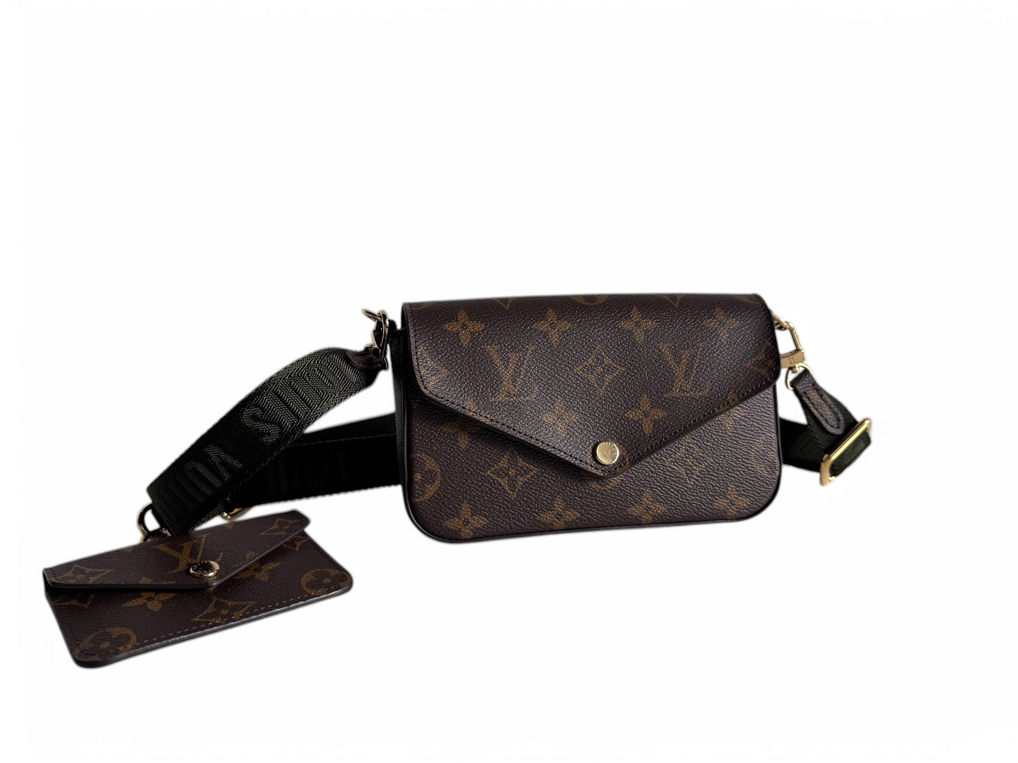 LOUIS VUITTON Monogram Felicie Strap & Go Kaki