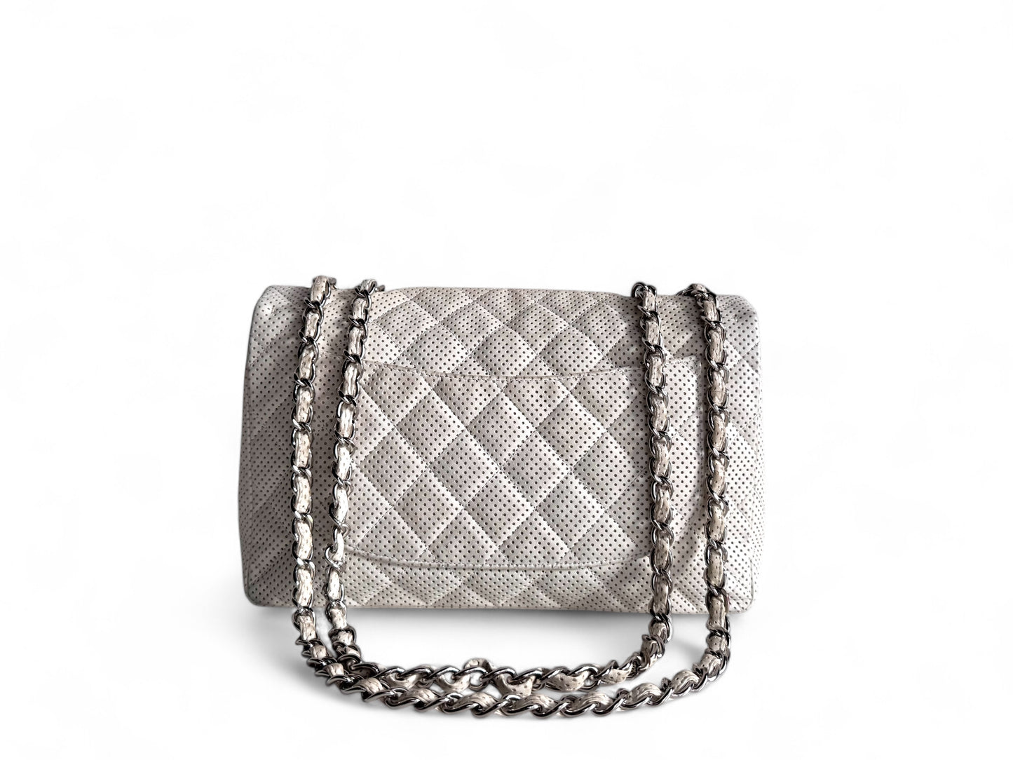 CHANEL Lambskin Perforated Jumbo Single Flap