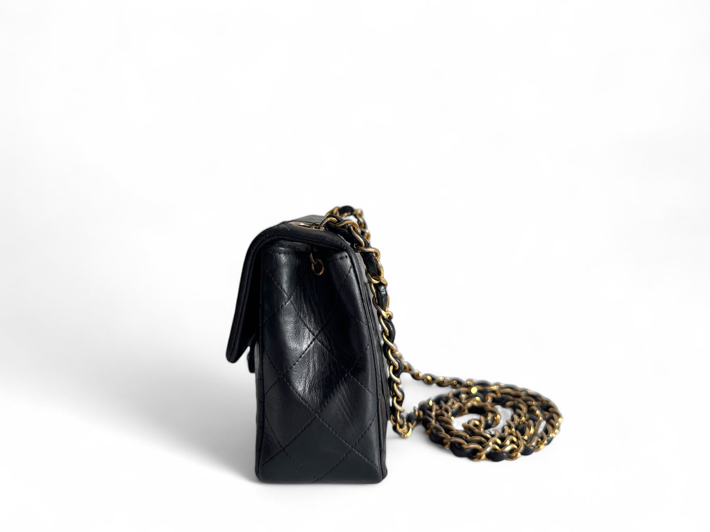 CHANEL Lambskin Mini Square Classic Single Flap Bag