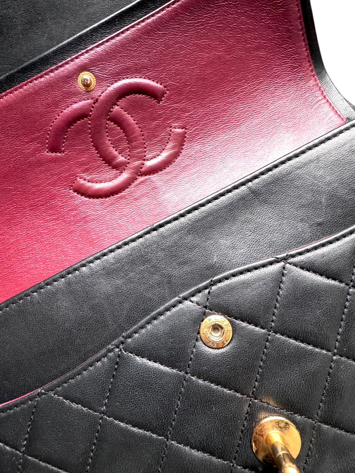 CHANEL Lambskin Quilted Medium Double Flap