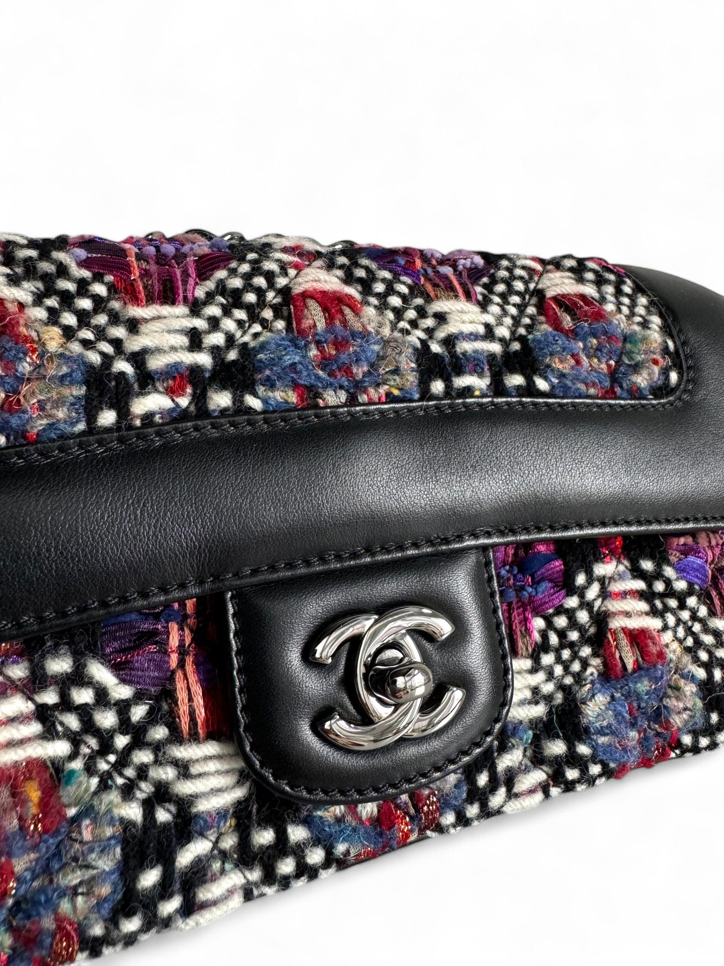 CHANEL Tweed Quilted Calfskin Coco Corset Flap