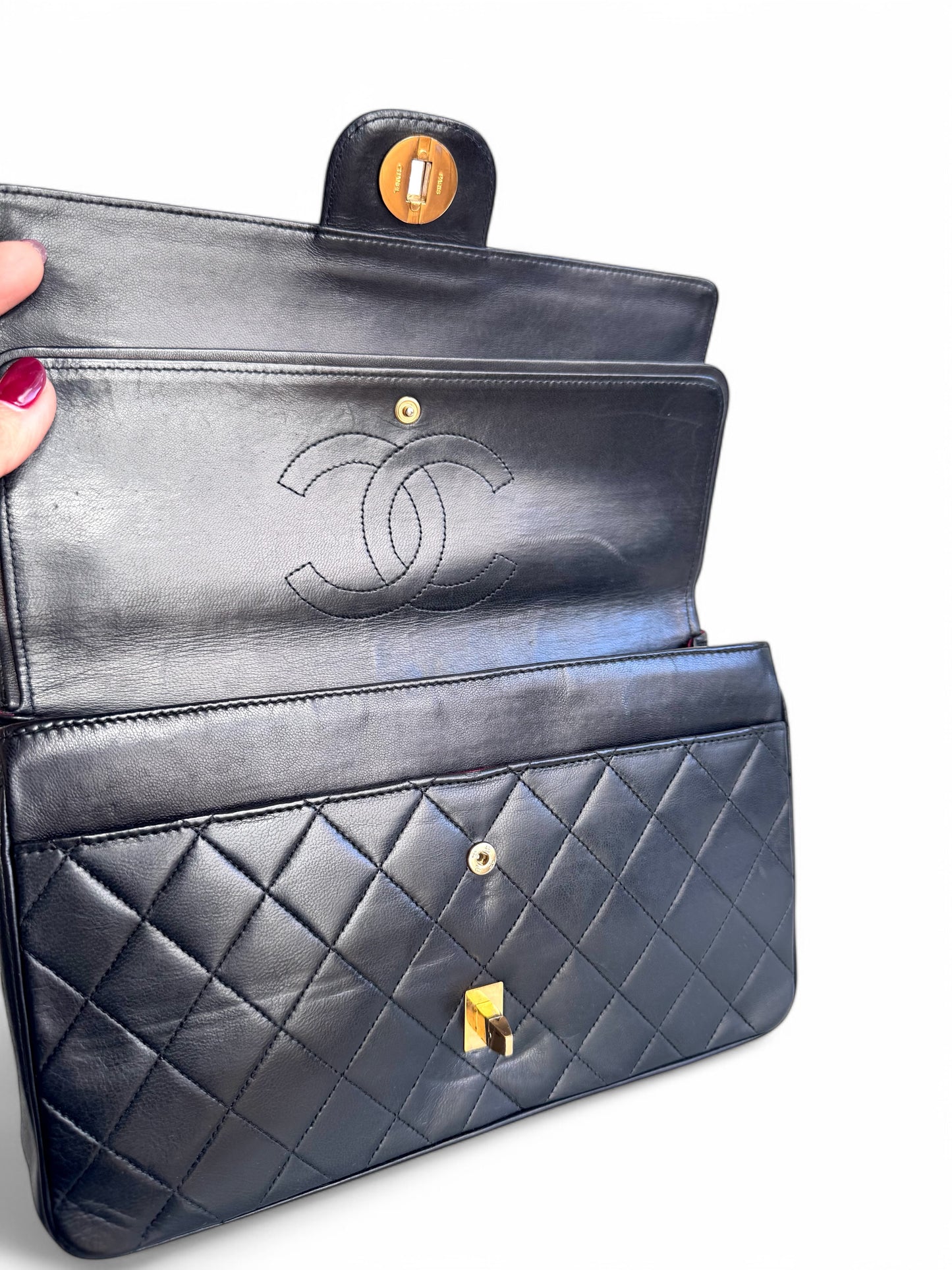 CHANEL Lambskin Mademoiselle Double Flap