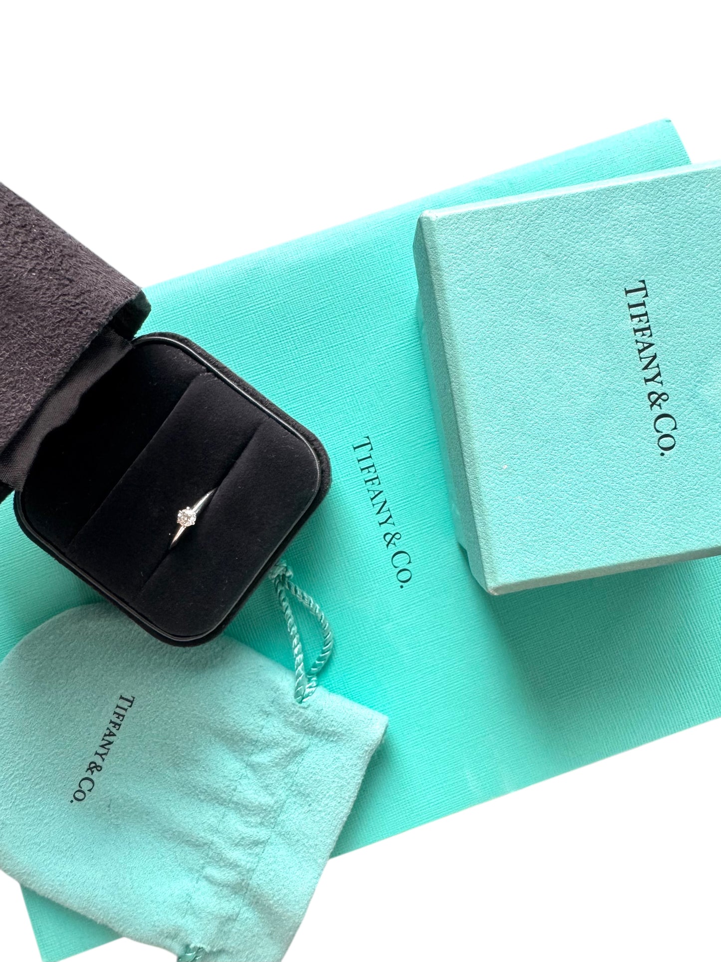 TIFFANY & CO. Solitaire Diamond Engagement Ring With Certificate