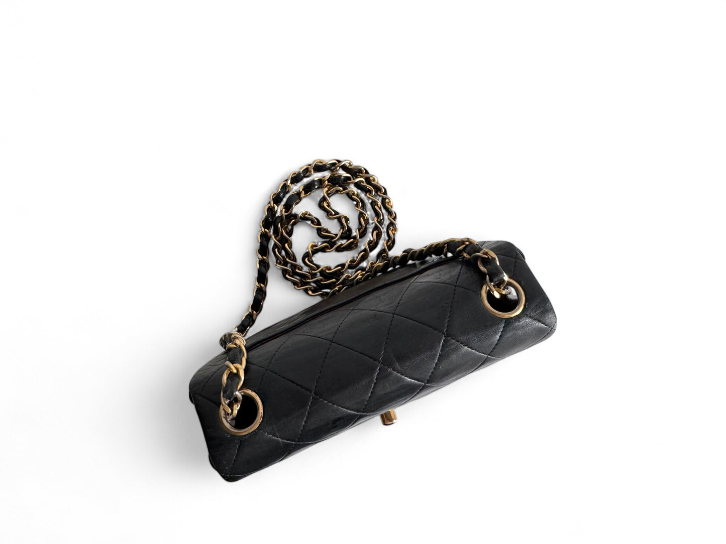 CHANEL Lambskin Mini Square Classic Single Flap Bag