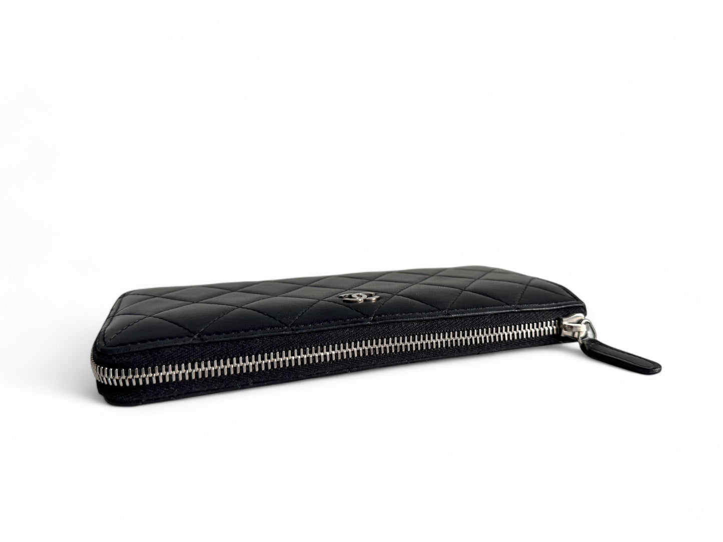 CHANEL Lambskin Quilted Large Gusset Zip Around Wallet