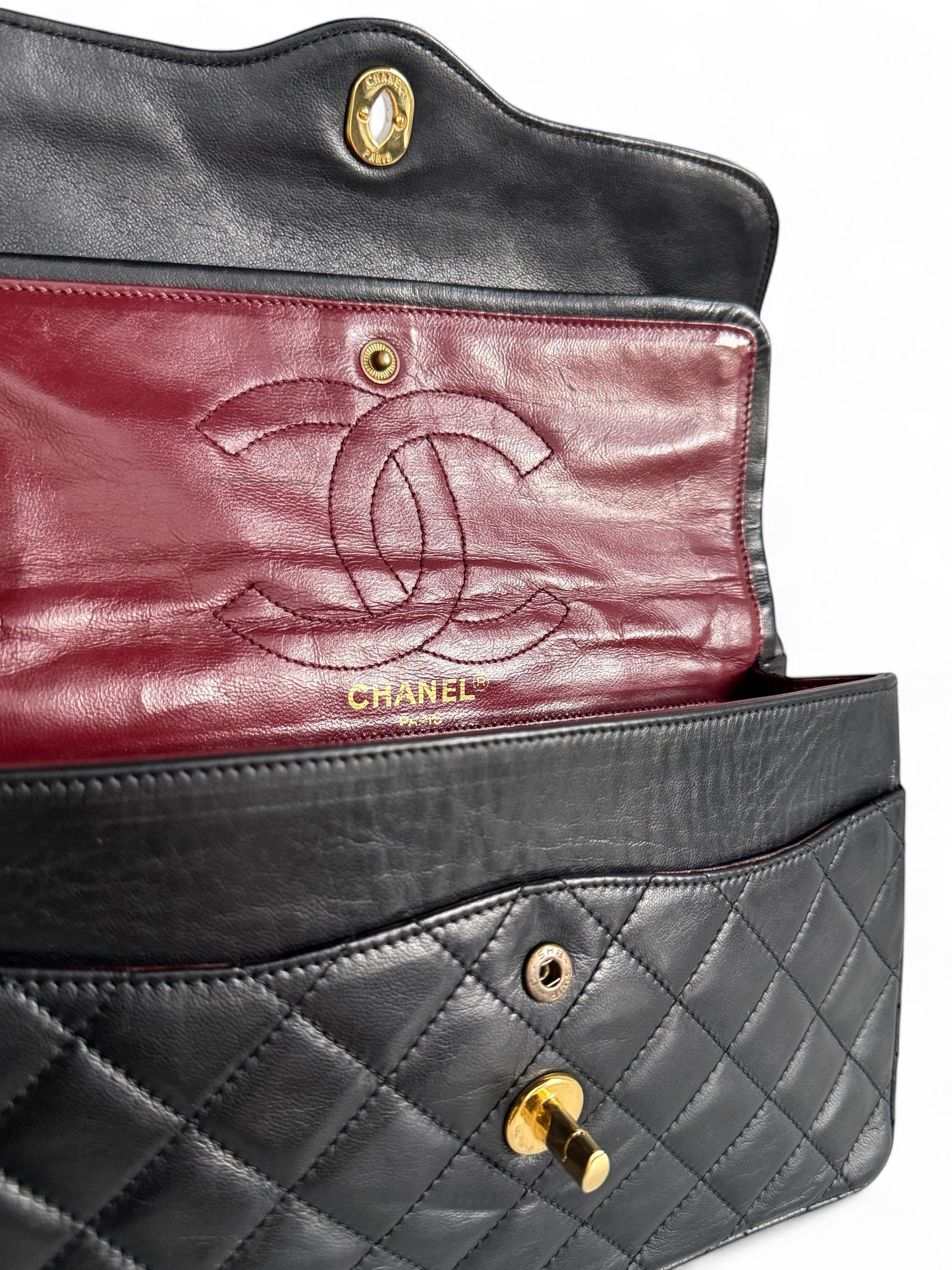 CHANEL Lambskin Quilted Medium Double Flap Bag